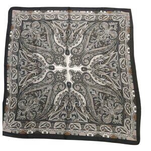 Paisley Print Square Scarf Black/Brown 27x27 Western Wild Rag